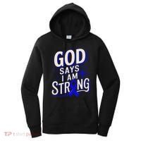 God Says IM Strong Survivor Juvenile Arthritis Awareness Women's Hoodie thumb 0