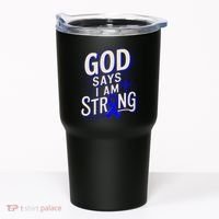 God Says IM Strong Survivor Juvenile Arthritis Awareness Tumbler thumb 0