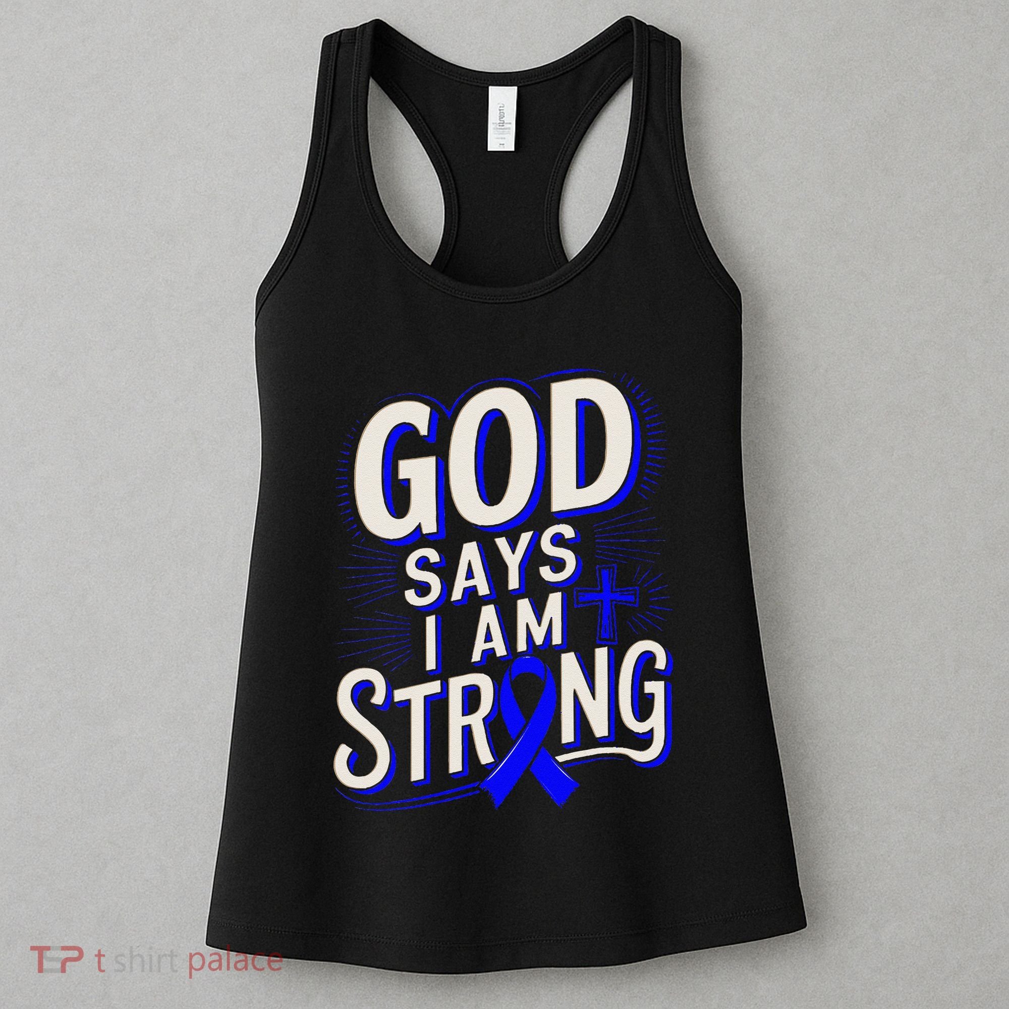 God Says IM Strong Survivor Juvenile Arthritis Awareness Women's Tank Top