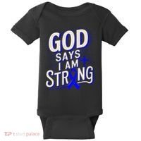 God Says IM Strong Survivor Juvenile Arthritis Awareness Baby Bodysuit thumb 0