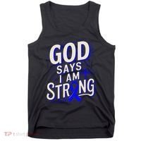 God Says IM Strong Survivor Juvenile Arthritis Awareness Tank Top thumb 0