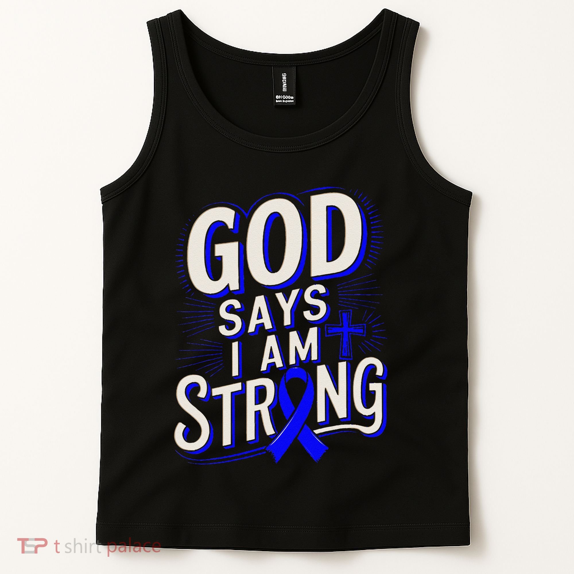 God Says IM Strong Survivor Juvenile Arthritis Awareness Tank Top