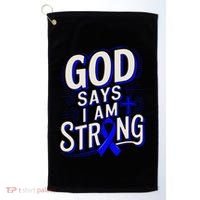 God Says IM Strong Survivor Juvenile Arthritis Awareness Golf Towel thumb 0