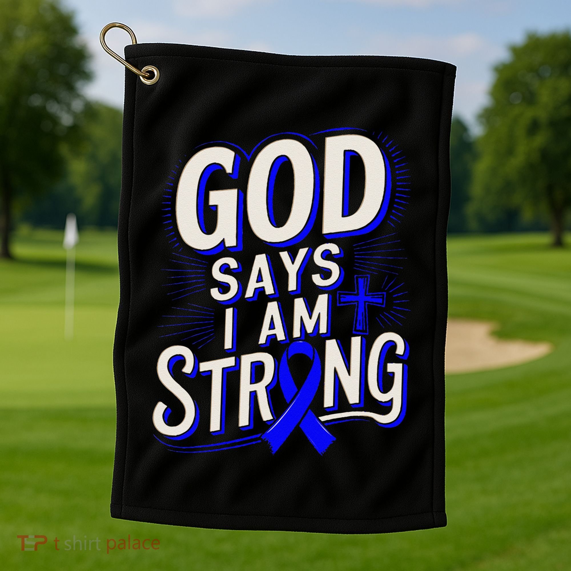 God Says IM Strong Survivor Juvenile Arthritis Awareness Golf Towel