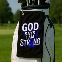 God Says IM Strong Survivor Juvenile Arthritis Awareness Golf Towel thumb 2