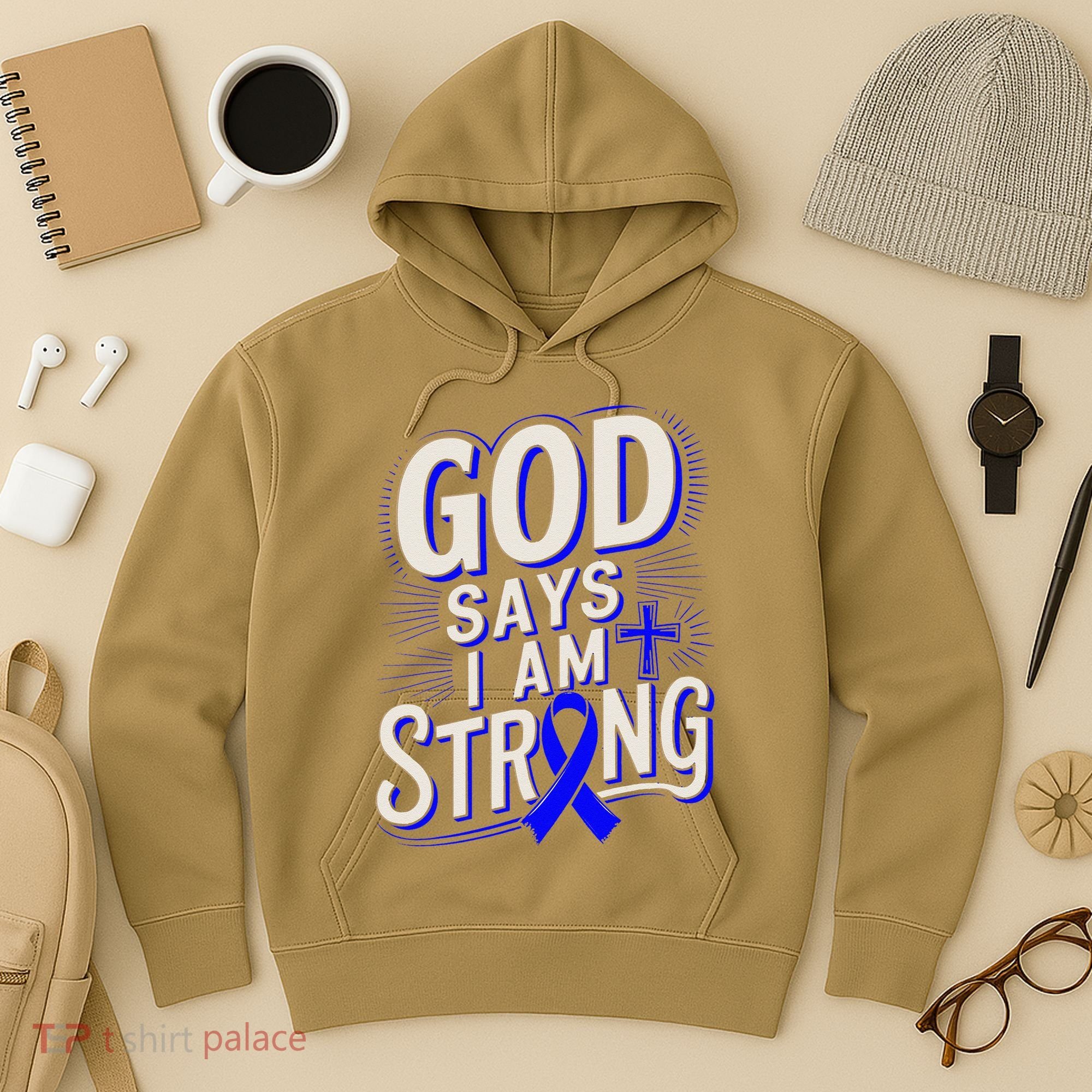 God Says IM Strong Survivor Juvenile Arthritis Awareness Hoodie