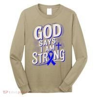 God Says IM Strong Survivor Juvenile Arthritis Awareness Long Sleeve Shirt thumb 0