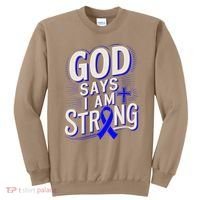 God Says IM Strong Survivor Juvenile Arthritis Awareness Sweatshirt thumb 0