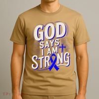 God Says IM Strong Survivor Juvenile Arthritis Awareness T-Shirt thumb 3