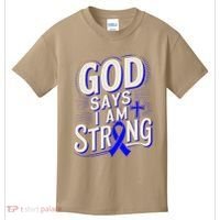 God Says IM Strong Survivor Juvenile Arthritis Awareness Kids T-Shirt thumb 0