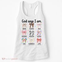 God Says I Am Coquette Bow Religious Christian Women Girls  Women's Tank Top thumb 0