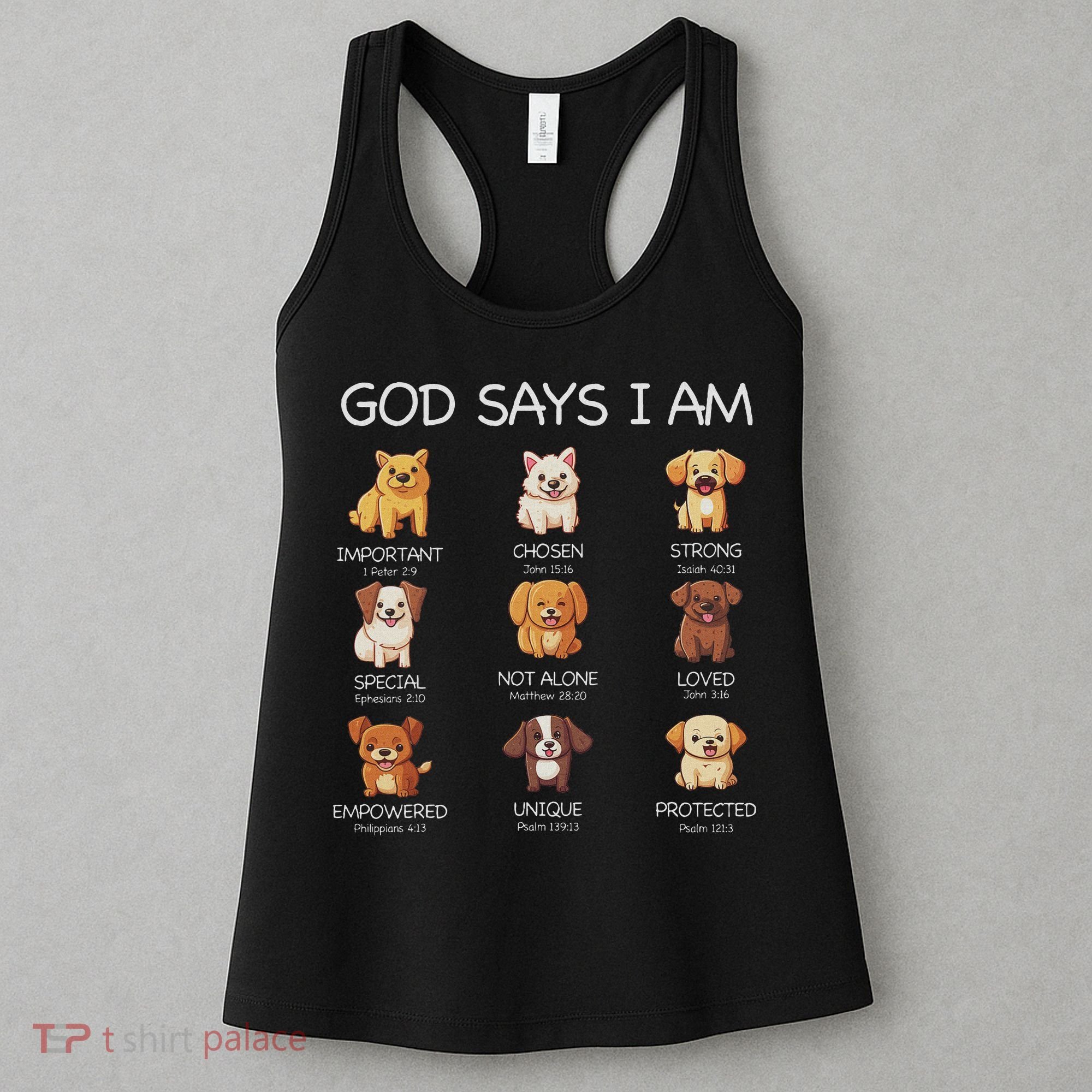 God Says I Am Cute Dogs Bible Verse Christian Women's Tank Top