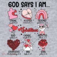 God Says I Am Valentine Funny Jesus Valentines Women's Sweatshirt thumb 2