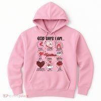 God Says I Am Valentine Funny Jesus Valentines Hoodie thumb 0