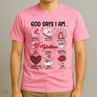 God Says I Am Valentine Funny Jesus Valentines T-Shirt thumb 3