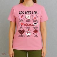 God Says I Am Valentine Funny Jesus Valentines T-Shirt thumb 4