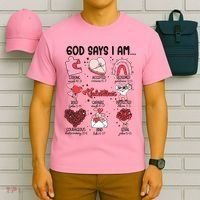God Says I Am Valentine Funny Jesus Valentines T-Shirt thumb 6