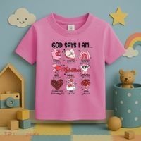 God Says I Am Valentine Funny Jesus Valentines Toddler T-Shirt thumb 3