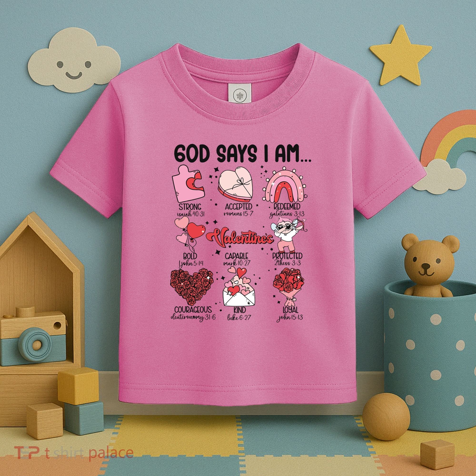 God Says I Am Valentine Funny Jesus Valentines Toddler T-Shirt