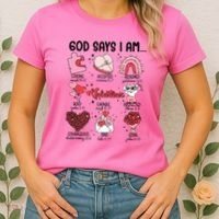 God Says I Am Valentine Funny Jesus Valentines Women's T-Shirt thumb 2