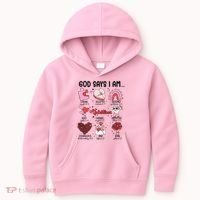 God Says I Am Valentine Funny Jesus Valentines Kids Hoodie thumb 0