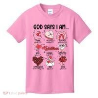 God Says I Am Valentine Funny Jesus Valentines Kids T-Shirt thumb 0