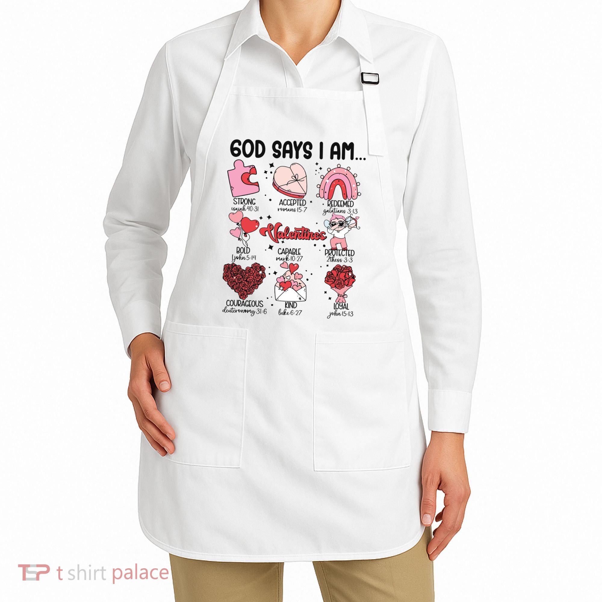 God Says I Am Valentine Funny Jesus Valentines Apron