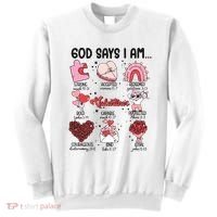 God Says I Am Valentine Funny Jesus Valentines Sweatshirt thumb 0