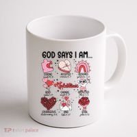 God Says I Am Valentine Funny Jesus Valentines Coffee Mug thumb 1