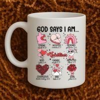 God Says I Am Valentine Funny Jesus Valentines Coffee Mug thumb 2