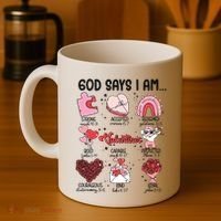 God Says I Am Valentine Funny Jesus Valentines Coffee Mug thumb 4
