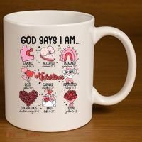 God Says I Am Valentine Funny Jesus Valentines 11oz C Handle Ceramic Mug thumb 3