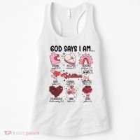 God Says I Am Valentine Funny Jesus Valentines Women's Tank Top thumb 0