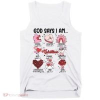 God Says I Am Valentine Funny Jesus Valentines Tank Top thumb 0