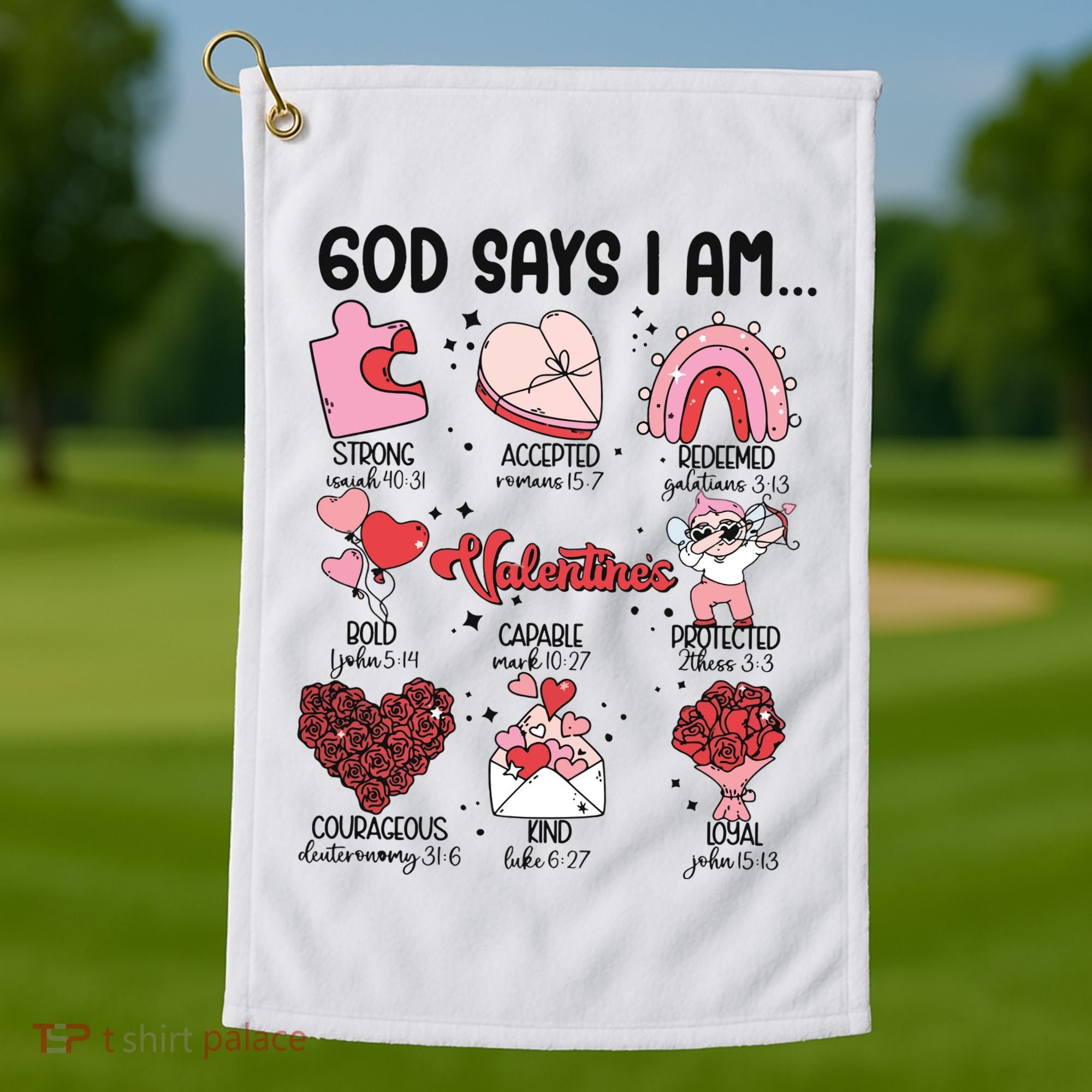 God Says I Am Valentine Funny Jesus Valentines Golf Towel