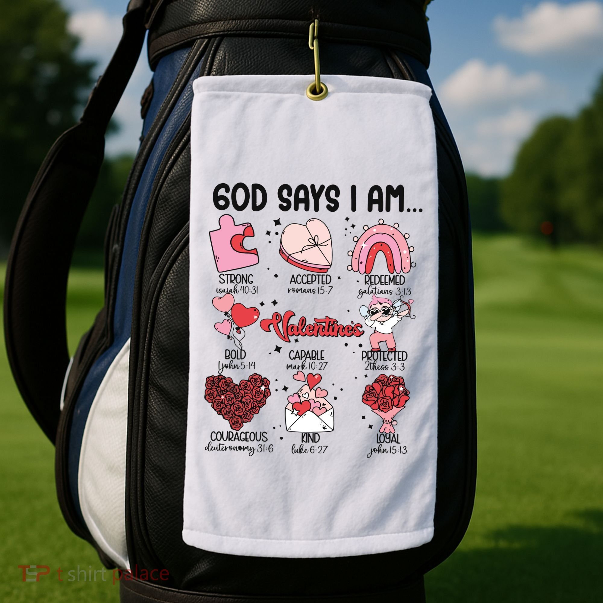 God Says I Am Valentine Funny Jesus Valentines Golf Towel