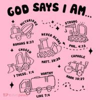 God Says I Am Truck Construction Christian Bible Verse Coaster thumb 2