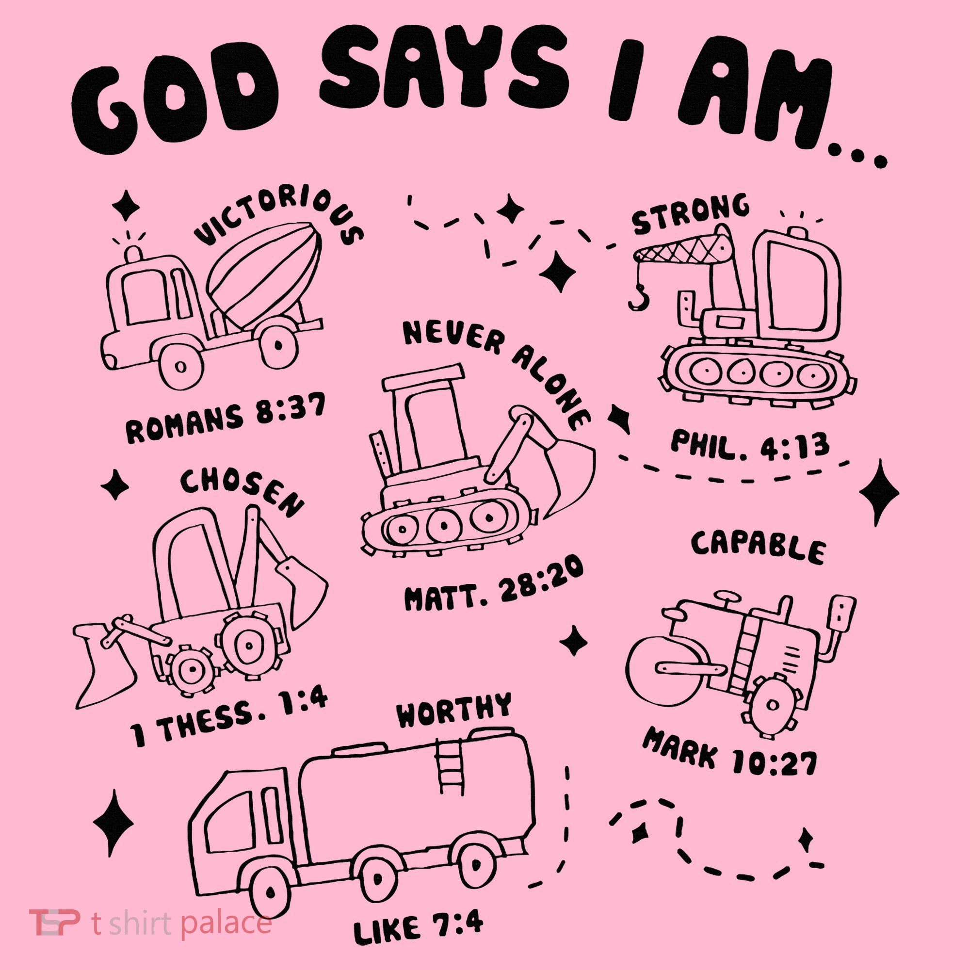 God Says I Am Truck Construction Christian Bible Verse Coaster