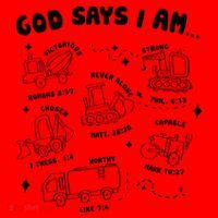 God Says I Am Truck Construction Christian Bible Verse Santa Hat thumb 1