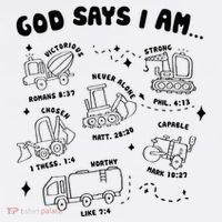 God Says I Am Truck Construction Christian Bible Verse Ornament thumb 1