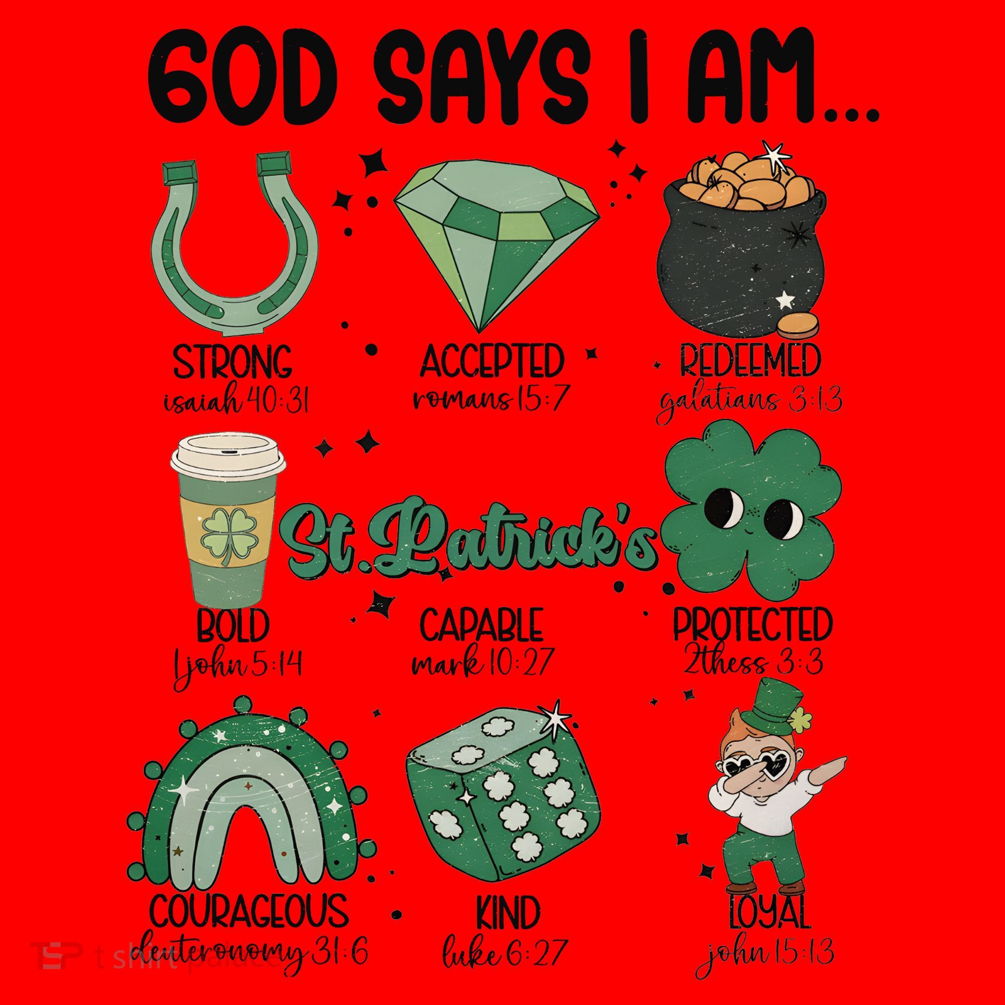 God Says I Am Retro St PatrickS Day Santa Hat