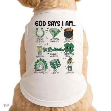 God Says I Am Retro St PatrickS Day Doggie Tank