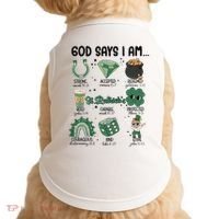 God Says I Am Retro St PatrickS Day Doggie Tank thumb 0