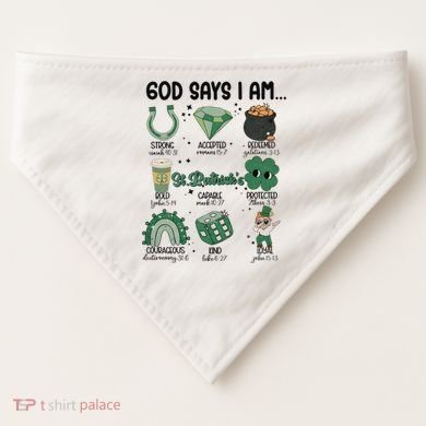 God Says I Am Retro St PatrickS Day USA-Made Doggie Bandana
