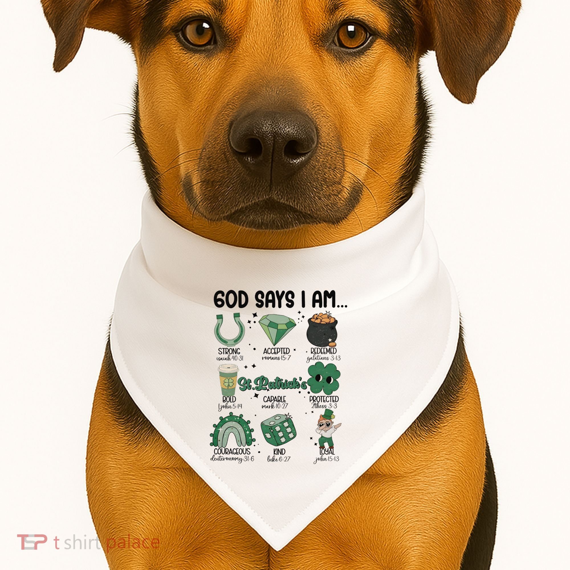 God Says I Am Retro St PatrickS Day USA-Made Doggie Bandana