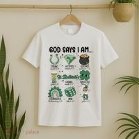 God Says I Am Retro St PatrickS Day T-Shirt thumb 2