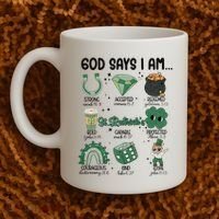 God Says I Am Retro St PatrickS Day Coffee Mug thumb 2
