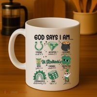 God Says I Am Retro St PatrickS Day Coffee Mug thumb 4