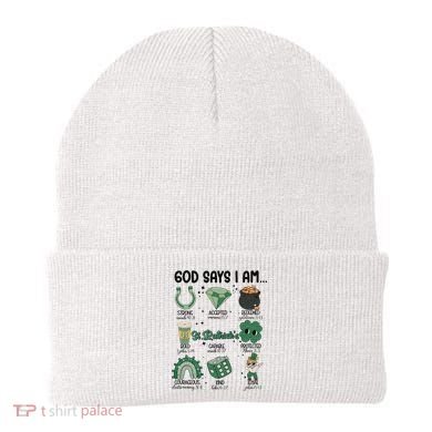 God Says I Am Retro St PatrickS Day Beanie