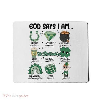God Says I Am Retro St PatrickS Day Mousepad